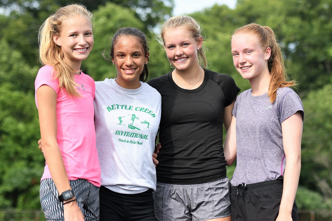 Hallee with relay team