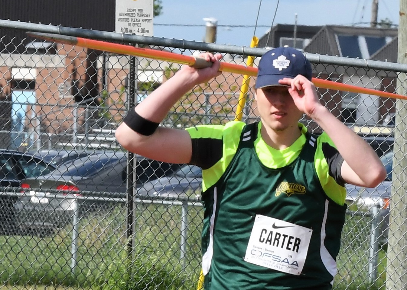 Carter in senior javelin