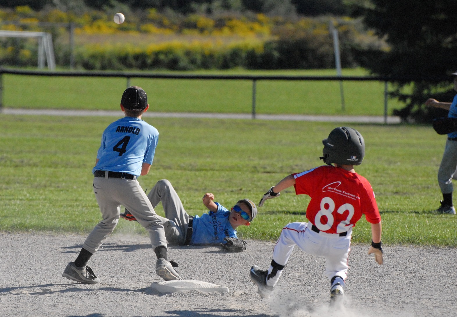 Action at second base.