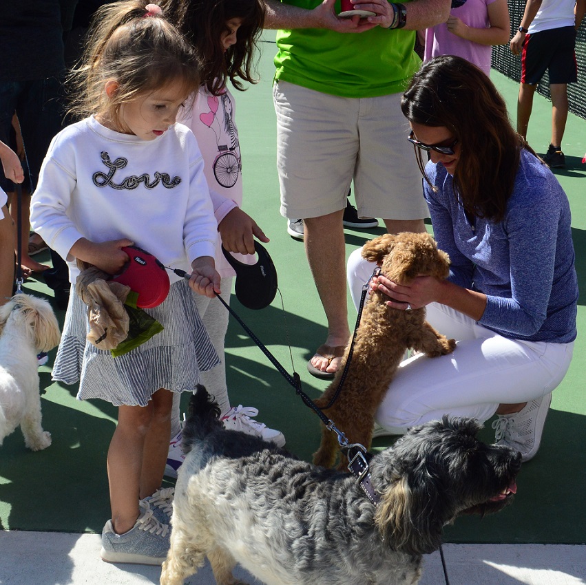 Caroline with puppies